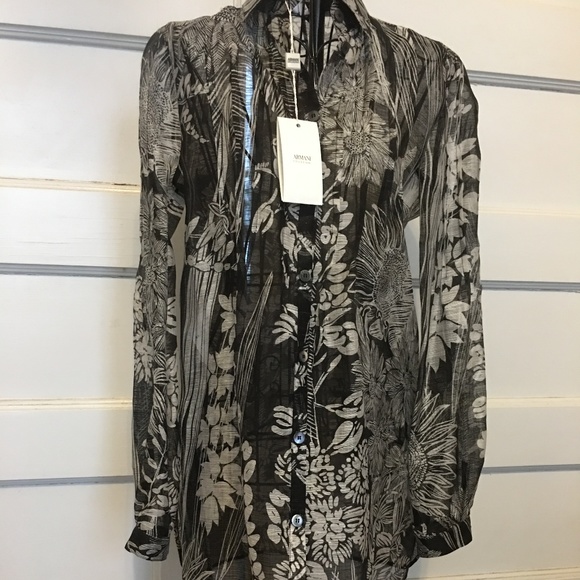 ARMANI COLLEZIONI FLAX & SILK FLORAL CAMISOLE NWT